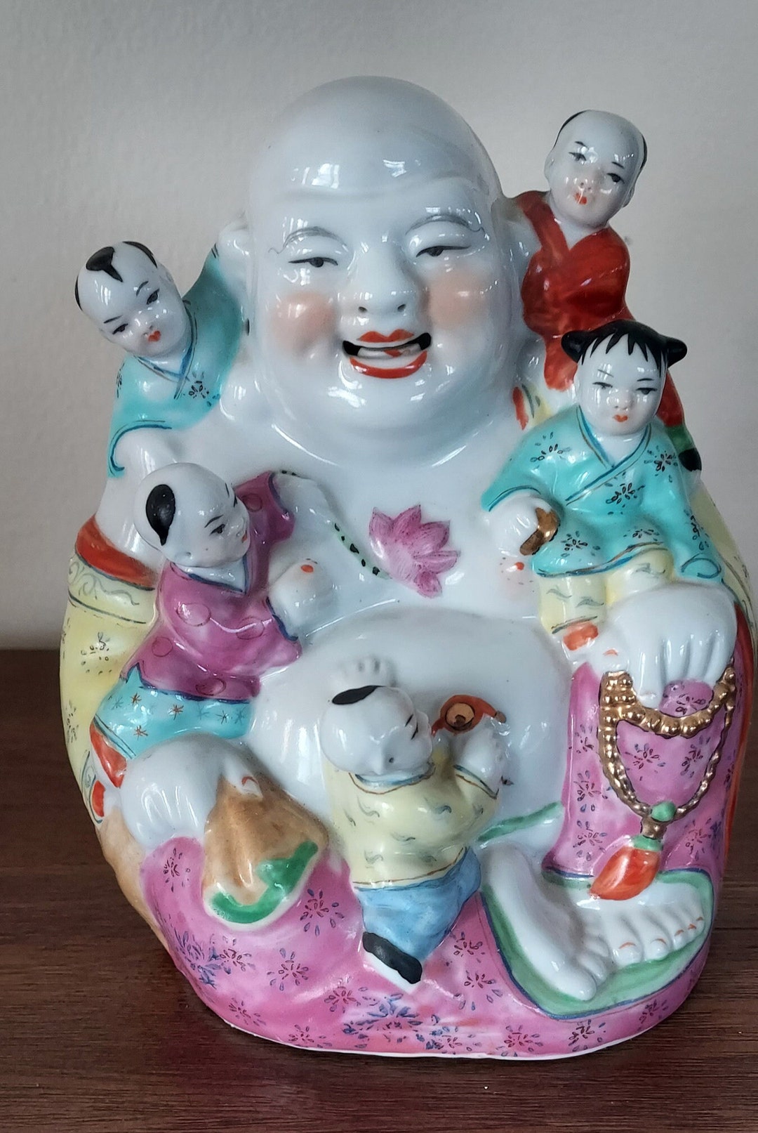 Fertility Buddha and Children Porcelain Figurine Etsy