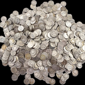 90% Silber Silver Silver Dime, zufällig ausgewählte, lesbare Daten (1916-1945), guter VF Zustand