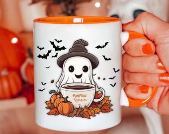 Ghost Halloween Mug, Cute Halloween Mug, Best Friends Gift, Ghost Coffee Latte Mug, Spooky Vibes, Cute Ghost Mug Halloween Gift