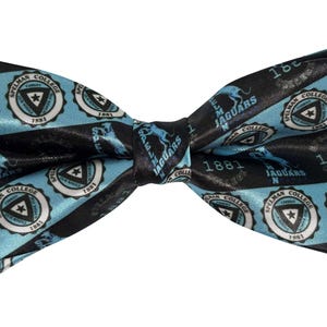 Spelman College Bow Tie – Handmade HBCU Clip-On Bowtie for Men – Blue & White Formal Accessory – Graduation, Homecoming and Gift Idea