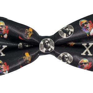 Malcolm X Bow Tie – Black Pre-Tied Men’s Necktie | Civil Rights Inspired Formal Wear & Gift