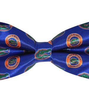 Handgemaakte vlinderstrik van de University of Florida: blauw-oranje Gators Game Day-accessoire