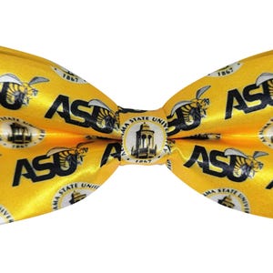 Alabama State University Bow Tie – Handmade ASU HBCU Bowtie for Men, Black & Gold College Spirit Necktie, ASU Hornets Formalwear