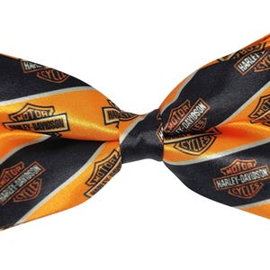 Harley Davidson Bow Tie – Black Harley Davidson Clip-On Bow Tie for Men – Harley Davidson Motor Company Accessory – Biker Style Bow Tie
