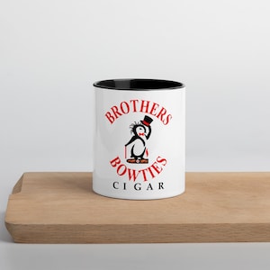 Cigar Aficionado White Coffee Mug | Brothers Bowties Cigars Gift Cup for Men & Women