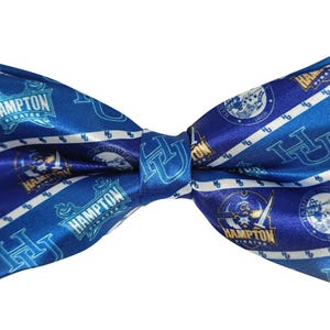 Hampton University Bow Tie – Handmade HU HBCU Bowtie for Men – Blue & White Formal Accessory – Graduation, Homecoming and Gift Idea