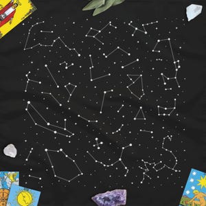 Constellation Star Map Tarot Altartuch für Altartisch, Runen, Orakelkarten, witchy Astrologiegeschenke für Heiden, Wicca, Druide, Samhain