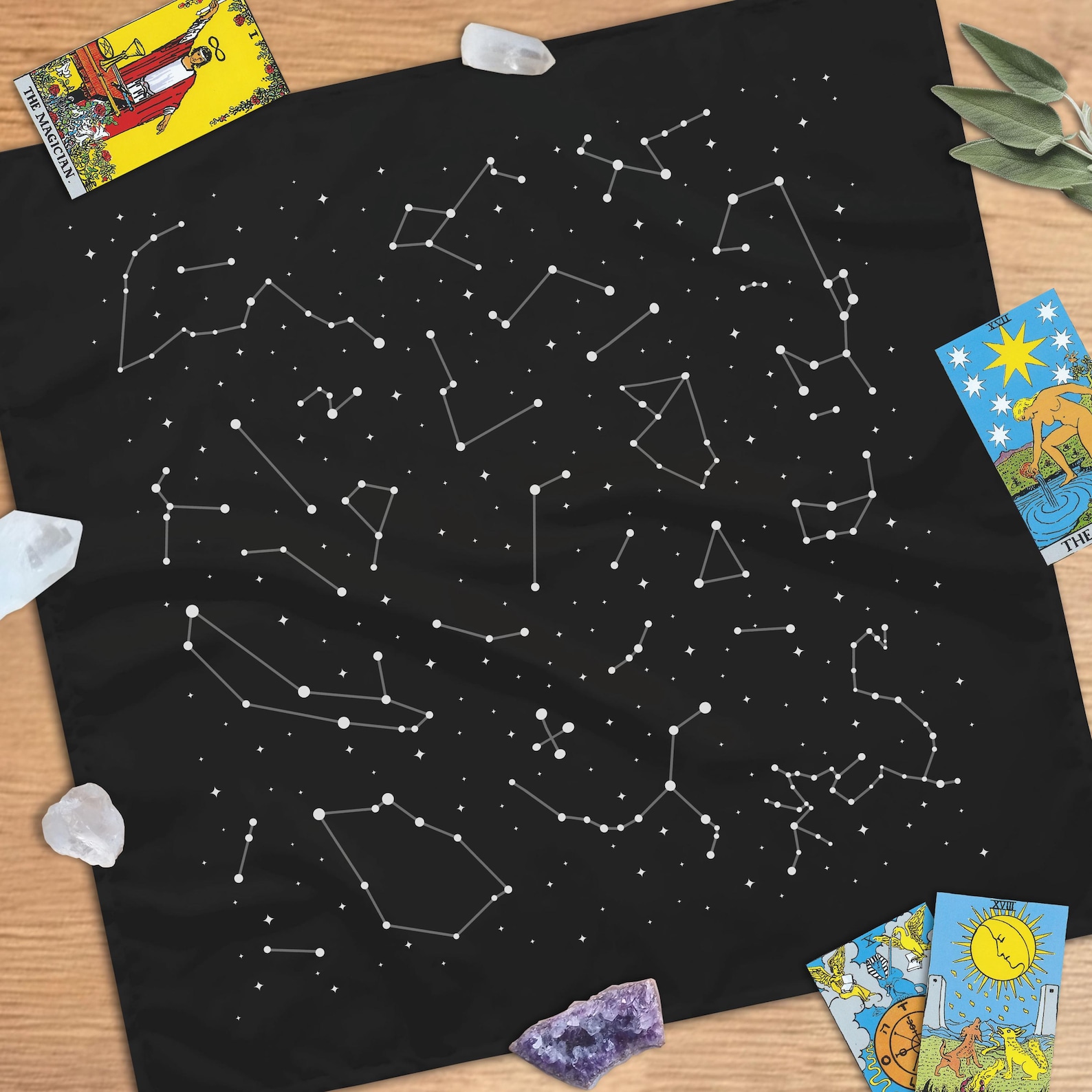 Constellation Star Map Tarot Altar Cloth for Altar Table, Runes, Oracle ...