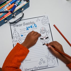 Dear Santa Coloring Page Printable Template Letter to Santa - Etsy Canada