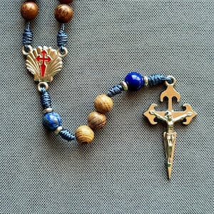 Blue St. James Rosary / Camino de Santiago Rosary / Handmade Microcord Rosary / Catholic Gift
