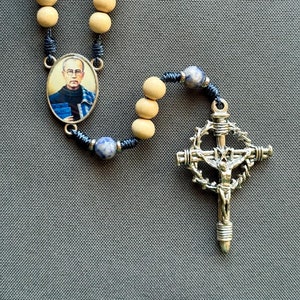 St. Maximilian Kolbe Rosary / Handmade Microcord Rosary / Catholic Gift