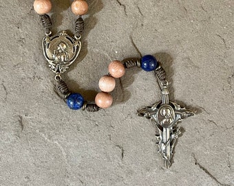 St. Joan of Arc Rosary - solid bronze / Handmade Microcord Rosary / Catholic Gift