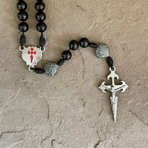 Gray Shell St. James Rosary / Camino de Santiago Rosary / Handmade Microcord Rosary / Catholic Gift