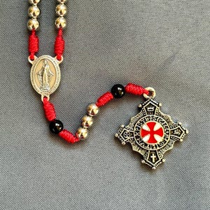 Knights Templar Rosary / Crusaders Paracord Rosary / Stainless Steel
