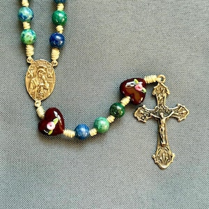 Our Lady of Perpetual Help Rosary - solid bronze / Handmade Microcord Rosary / PREMIUM