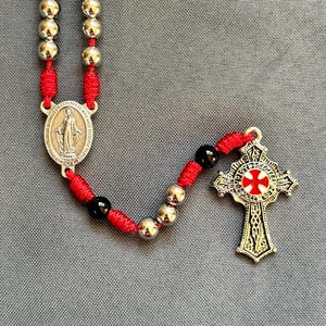Knights Templar Rosary / Crusaders Paracord Rosary / Stainless Steel