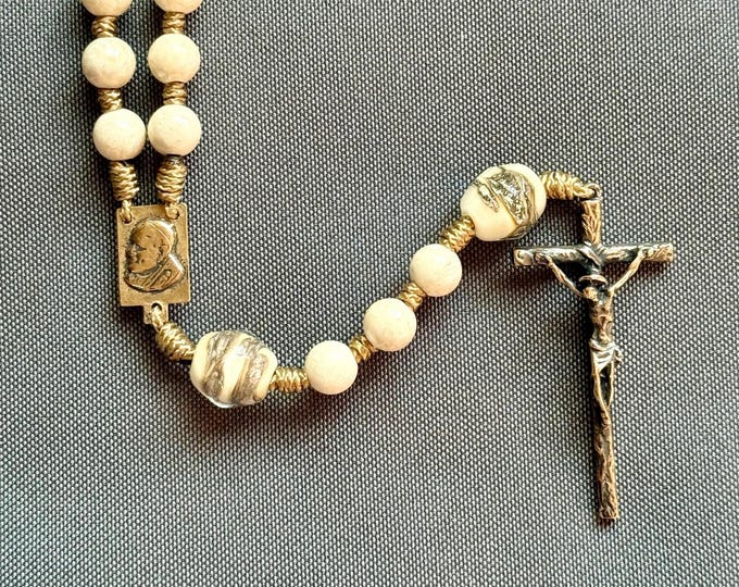 Handmade St. John Paul II Rosary – Bronze Crucifix, Lampwork Beads - Etsy