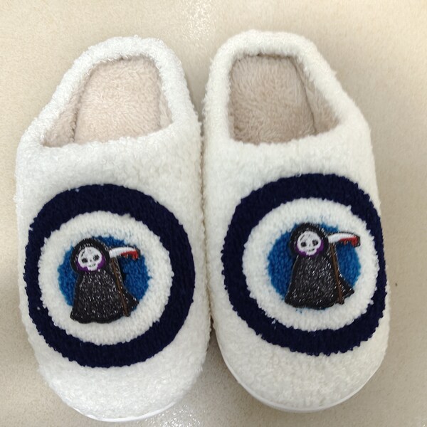 Skull Slippers Etsy