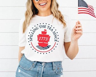 Spilling Tea Since 1773 | White Classic Crew | T-Shirt