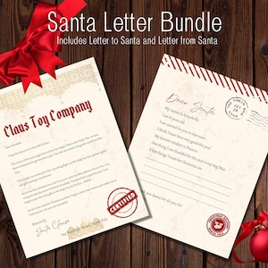Paquete de cartas de Santa, Carta a Santa, Carta de Santa, Polo Norte, Cartas de Navidad, Lista de deseos de Navidad, Plantilla de edición de texto imprimible