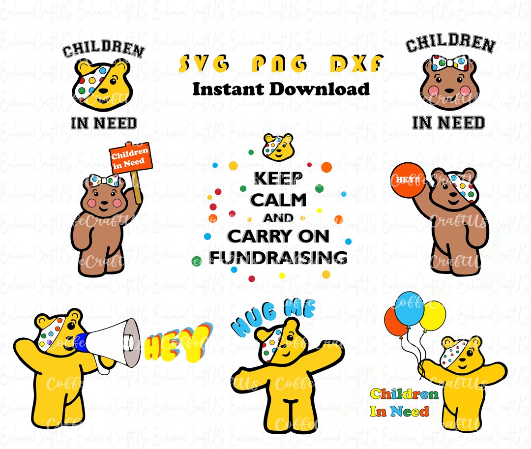 Children in Need Pudsey Bear Red Nose Day Charity Etsy UK
