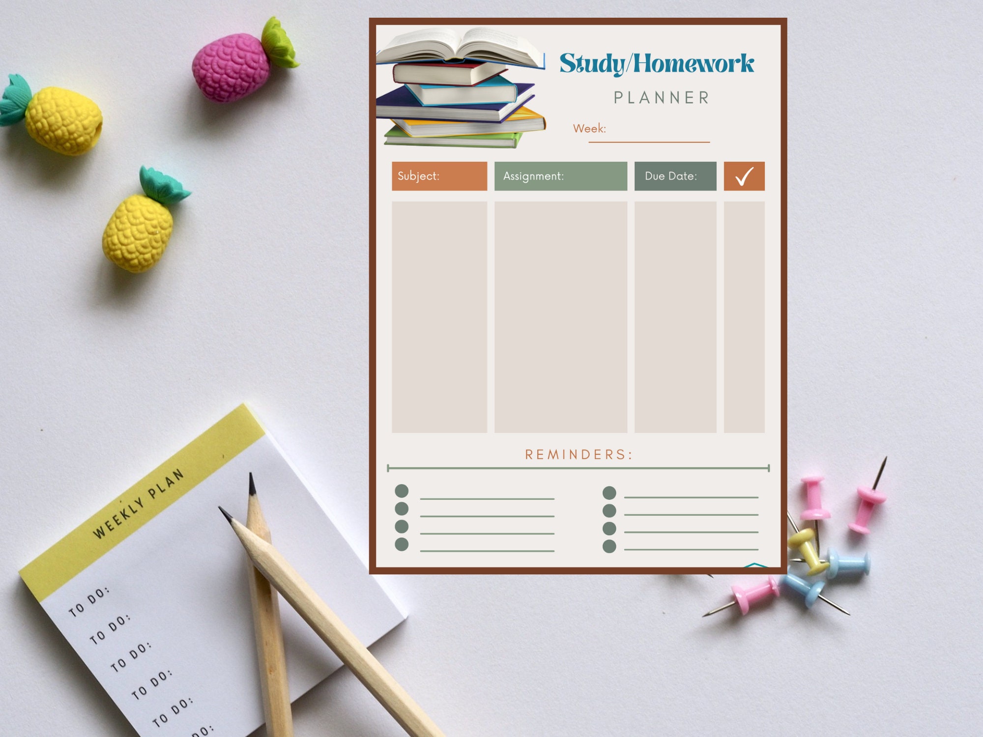 Modern Homework Planner, Class Scheduling Journal, Daily Study ...