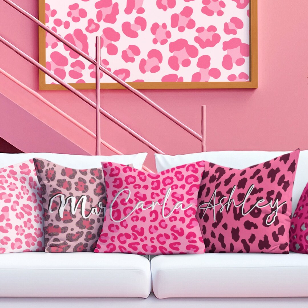 Custom Leopard Pillow Pink Leopard Print Pillow Custom Pillows Custom