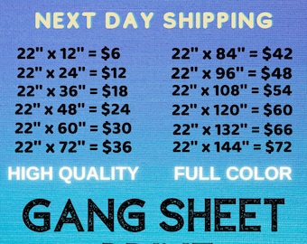 Custom DTF Transfer Gang Sheet: Ready To Press, Full Color Heat Print