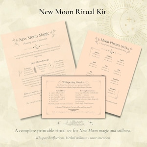 Neumond Grimoire Set - Kräutermagie & Ritual Printables für die Mondlandung