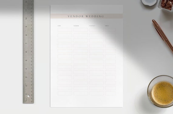Wedding Vendor List