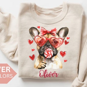 Personalized French Bulldog Sweatshirt, Custom Frenchie Mom Shirt, French Bulldog Gift, Frenchie Mama Crewneck,Frenchie Dad Sweater,Pullover