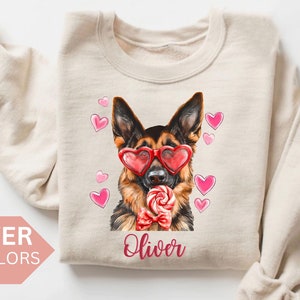 German Shepherd Sweatshirt, German Shepherd Mom Valentine&#39;s Day Shirt, German Shepherd Gift, Shepherd Mama Crewneck, Shepherd Dad Sweater