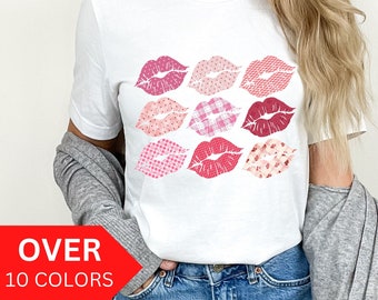 Valentine's Day Shirt for Women, Lips Shirt for Valentines Day, Valentine's Day Kiss Tshirt, Cute Valentine’s Day Gift, Valentines Lip Tee