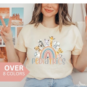 Pediatrics Rainbow Shirt, Pediatrics Animals T-shirt, PEDS T shirt, Peds Nurse Tshirt, Cute Peds Nurse Tee, Pediatric Nurse Gift,Pastel PEDS