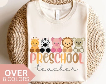 Preschool Teacher Shirt, Preschool Teacher Animals T-shirt, Gift for Preschool Teacher,Preschool Teacher Animal Tshirt,Preschool Teacher Tee