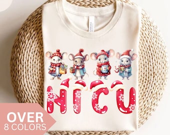 Camisa de enfermera NICU, camiseta de Navidad de enfermera NICU, regalo de enfermera NICU, regalo de agradecimiento a la enfermera, unidad de cuidados intensivos neonatales, camiseta navideña Nicu