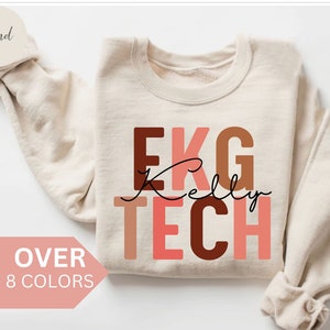 Personalized EKG Tech Sweatshirt, Custom EKG Technician Shirt, EKG Tech Gift, Nurse Appreciation Gift,Electrocardiograph Technician Crewneck