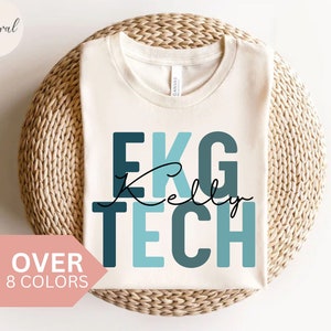 Personalized EKG Tech Tech Shirt, Custom EKG Technician T-shirt, EKG Tech Gift, Nurse Appreciation Gift,Electrocardiograph Technician Tshirt