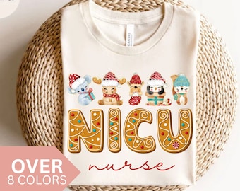 NICU Krankenschwester Shirt, NICU Krankenschwester Weihnachts-T-Shirt, NICU Krankenschwester Geschenk, Krankenschwester Wertschätzung Geschenk, Neonatal Intensivstation, Nicu Holiday Tee