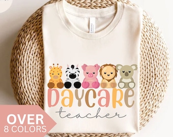 Camisa de maestro de guardería, camiseta de animales de maestro de guardería, regalo de maestro de guardería, camiseta de maestro de guardería, camiseta de maestro de guardería de animales lindos