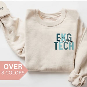 Personalized EKG Tech Sweatshirt, Custom EKG Technician Shirt, EKG Tech Gift, Nurse Appreciation Gift,Electrocardiograph Technician Crewneck