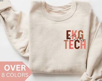 Personalized EKG Tech Sweatshirt, Custom EKG Technician Shirt, EKG Tech Gift, Nurse Appreciation Gift,Electrocardiograph Technician Crewneck