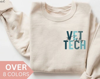 Personalized Vet Tech Sweatshirt, Custom Vet Tech Shirt, Vet Tech Gift, Nurse Appreciation Gift, Veterinarian Technician Crewneck, Pullover