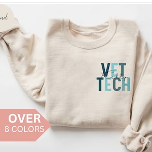 Personalized Vet Tech Sweatshirt, Custom Vet Tech Shirt, Vet Tech Gift, Nurse Appreciation Gift, Veterinarian Technician Crewneck, Pullover