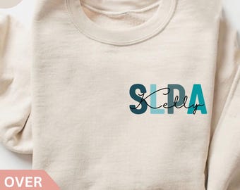 Sudadera personalizada para asistente de patología del habla y el lenguaje, camiseta personalizada para enfermera asistente de patología del habla y el lenguaje, regalo para asistente de patología del habla y el lenguaje, sudadera de cuello redondo para asistente de patología del habla y el lenguaje, suéter para terapeuta del habla