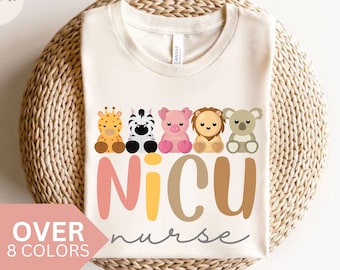 NICU Nurse Shirt, NICU Nurse Animal T-shirt, NICU Nurse Gift, Nurse Appreciation Gift, Neonatal Intensive Care Unit, Nicu Nurse Tee