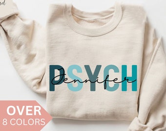 Gepersonaliseerde PSYCH Nurse Sweatshirt, Custom PSYCH Nurse Shirt, PSYCH Nurse Crewneck, Nurse Appreciation Gift, Psychiatric Mental Health Nurse