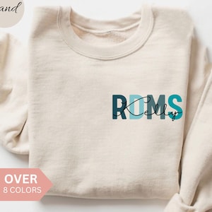 Personalisiertes RDMS-Sweatshirt, benutzerdefiniertes RDMS-Shirt, registrierter diagnostischer medizinischer Sonograph mit Rundhalsausschnitt, Geschenk für Krankenschwester, Ultraschall-Technologie