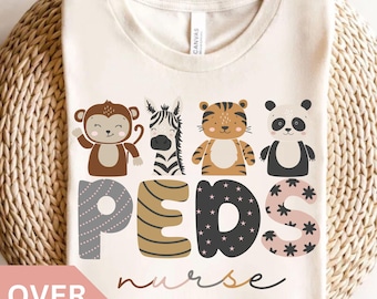 Pediatric Nurse Shirt, PEDS Animals T-shirt, PEDS Nurse T shirt, Peds Nurse Tshirt, Cute Peds Nurse Tee, Pediatric Nurse Gift, PEDS Gifts