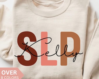 Sweatshirt gepersonaliseerde SLP verpleegkundige, aangepast shirt SLP verpleegkundige, cadeau SLP verpleegkundige, logopedist ronde hals, logopedist trui logopedist, trui logopedist